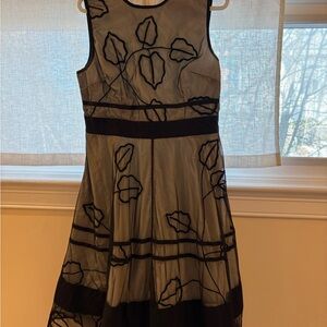Elegant Black and Gray Floral Dress